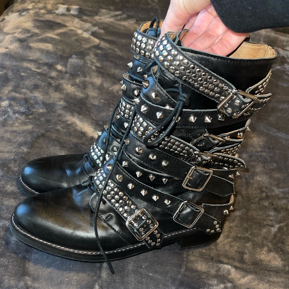 Jeffrey Campbell Cruzado moto combat boot